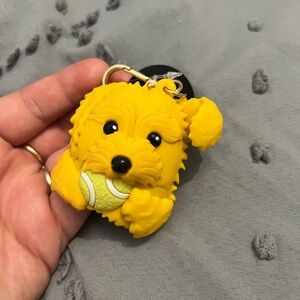 Bath and body works Yellow Dog Keychain with Tennis Ball